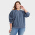 Фото #1 товара Universal Thread Womens Navy Blue Long Sleeve Crewneck Fleece Sweatshirt Size 1X