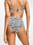 Фото #5 товара Wolf & Whistle Exclusive Fuller Bust mix & match high waist bikini bottom in zebra print