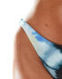 ASOS DESIGN Whitney hipster bikini bottom in blue watercolour