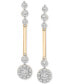 Фото #3 товара Diamond Station Linear Drop Earrings (1/2 ct. t.w.) in 14k Gold, Created for Macy's