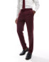 Фото #3 товара ASOS DESIGN slim suit trouser in burgundy