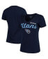 ფოტო #2 პროდუქტის Women's Navy Tennessee Titans Post Season V-Neck T-shirt