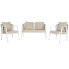 Table Set with 3 Armchairs Home ESPRIT White Steel 123 x 66 x 72 cm