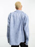 ASOS DESIGN – Jacke aus Kroko-Lederimitat in Blau mit normalem Schnitt