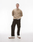 Topman tapered cord trousers in brown