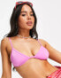 Фото #2 товара Weekday triangle bikini top in pink