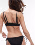 Фото #3 товара Topshop mix and match rib double strap triangle bikini top in black