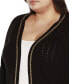 Фото #4 товара Black Label Plus Size Chain Detail Shrug Cardigan Sweater