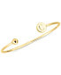 ფოტო #3 პროდუქტის Initial Elle Cuff Bangle Bracelet in 14K Gold-Plated Sterling Silver