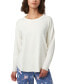 ფოტო #1 პროდუქტის Women's Solid Long-Sleeve Crewneck Pajama T-Shirt