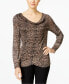 Фото #1 товара INC International Concepts Sweater Long Sleeve Leopard Print Black XL