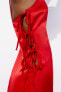 Фото #8 товара Платье из сатина с завязками ZARA