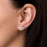 Stylish silver earrings with clear zircons 11110.1