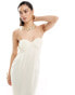 Фото #3 товара ASOS DESIGN cupped panelled chiffon midi pencil dress with cut out detail in ivory