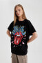Фото #11 товара Футболка Defacto Rolling Stones Oversize Fit