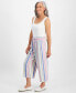 Фото #3 товара Petite Striped Wide-Leg Cropped Pants, Created for Macy's