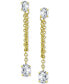 ფოტო #1 პროდუქტის Cubic Zirconia Front to Back Chain Drop Earrings in 18k Gold-Plated Sterling Silver, Created for Macy's