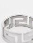 Фото #4 товара ASOS DESIGN waterproof stainless steel band ring with greek wave in silver tone