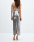 Фото #3 товара Women's Sequined Halter Neck Dress