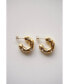 ფოტო #1 პროდუქტის 316L Hustler Pearl and Crystal Huggie Hoop Earrings