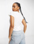 Hollister short sleeve logo crop top in white