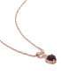 ფოტო #3 პროდუქტის Garnet and Diamond Accent Heart Pendant with Chain