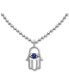 ფოტო #2 პროდუქტის Lab-Grown Sapphire Hamsa Hand Pendant Necklace (3/8 ct. t.w.) in 18k Gold-Plated Sterling Silver, 16" + 2" extender, Created for Macy's