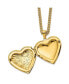 Chisel polished Yellow IP-plated Heart Locket on a Curb Chain Necklace