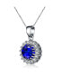 Фото #8 товара Classic Sterling Silver with Round Cubic Zirconias Halo Necklace