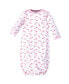 ფოტო #4 პროდუქტის Baby Girls Baby Cotton Long-Sleeve Gowns 3pk Elephant Hearts, 0-6 Months