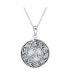 ფოტო #1 პროდუქტის Ancient Viking Round Circle Disc Medallion Celtic Triquetra Trinity Knot Triskele Pendant Necklace For Women Oxidized Sterling Silver