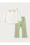 Фото #2 товара Комплект для малышей LCW baby Bebe с длинным рукавом 2-х частей - белая блузка и лосины