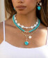 ფოტო #3 პროდუქტის 18K Gold Plated Synthetic Turquoise Heart Necklace