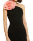 ფოტო #3 პროდუქტის Women's Crepe One Shoulder Flower Detail Midi Dress