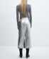 Women's Metallic Midi Skirt