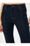 Фото #28 товара Kısa İspanyol Paça Kot Pantolon Nervürlü Standart Bel - Victoria Crop Flare Jean