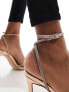 Фото #5 товара Steve Madden Slayed embellished strap heeled sandals in rose gold