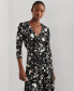 Women's Floral Surplice Jersey Dress