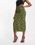 Фото #3 товара Whistles button side midi skirt in yellow floral