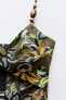 Фото #8 товара Платье миди из ткани с принтом с вырезом ZARA