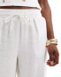 New Look linen wide leg trouser in white