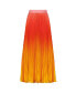 ფოტო #8 პროდუქტის Women's Pleated Charmeuse Ombre Maxi Skirt