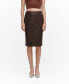 ფოტო #1 პროდუქტის Women's Faux-Leather Pencil Skirt