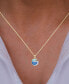 ფოტო #2 პროდუქტის Enamel Peacock 18" Pendant Necklace in 14k Gold