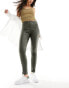 Фото #1 товара JDY high waisted coated skinny trouser in khaki