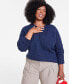 Фото #1 товара Plus Size Perfect Cable-Knit Crewneck Sweater, Created for Macy's