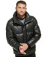 Фото #7 товара Men's Faux Leather Classic Puffer Jacket