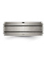 ფოტო #2 პროდუქტის Titanium Satin Center Black Enamel Ridged Edge Band Ring