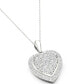ფოტო #5 პროდუქტის Diamond Heart Cluster Pendant Necklace (1/2 ct. t.w.) in Sterling Silver, 16" + 2" extender