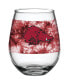 Фото #2 товара Arkansas Razorbacks 15 Oz Vintage-Inspired Tie-Dye Stemless Wine Glass